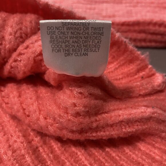 HIPPIE ROSE Sweater Cropped Oversized Chunky Knit High Neck Cozy Womens S Peach - Picture 7 of 7